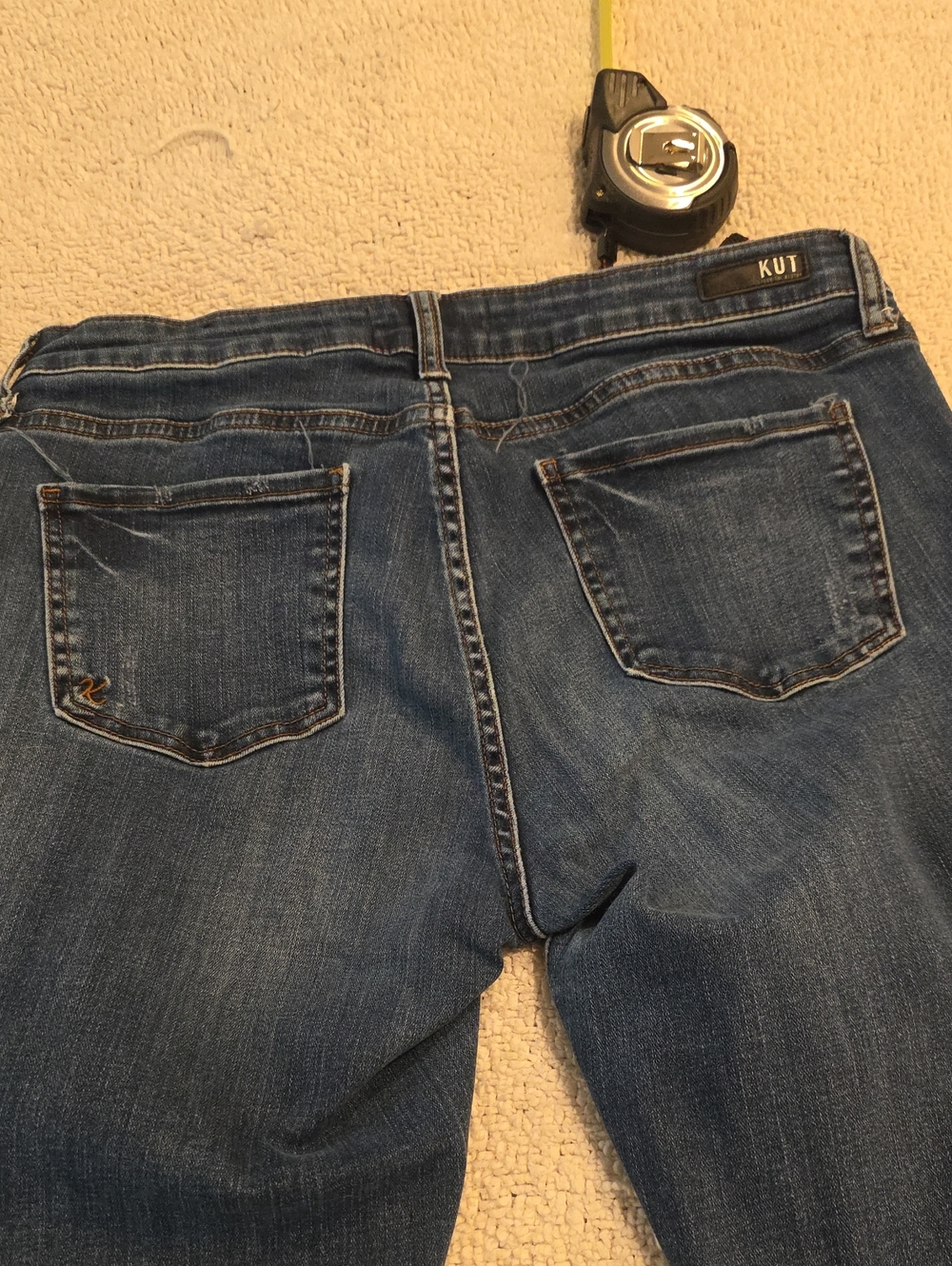 Kut from the Kloth Women's Dark Blue Rolled Cuff Jeans - Picture 9 of 11